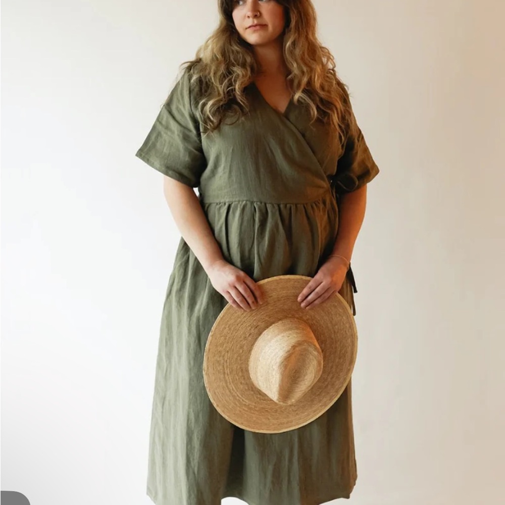 Olive Green Wrap Dress